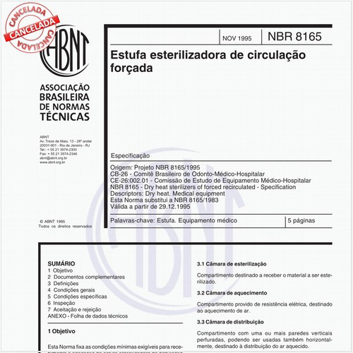 Estufa esterilizadora de circulação forçada
