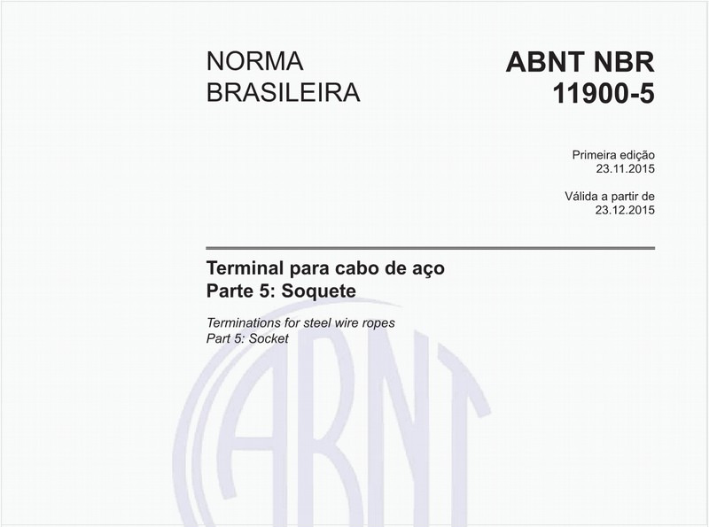 Terminal para cabo de aço Parte 5: Soquete