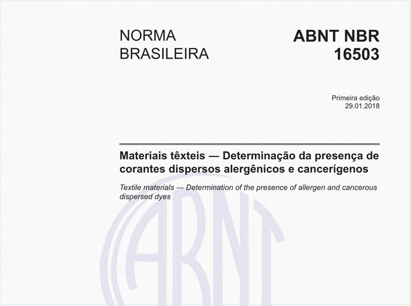Materiais têxteis - Determinação da presença de corantes dispersos alergênicos e cancerígenos