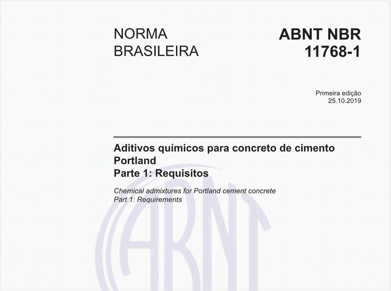 Aditivos químicos para concreto de cimento Portland - Parte 1: Requisitos