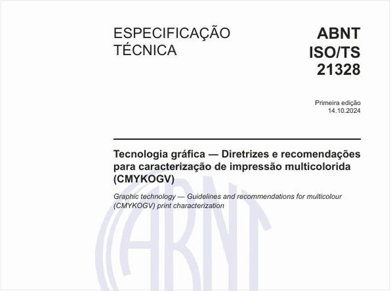 Tecnologia gráfica - Diretrizes e recomendações para caracterização de impressão multicolorida (CMYKOGV)