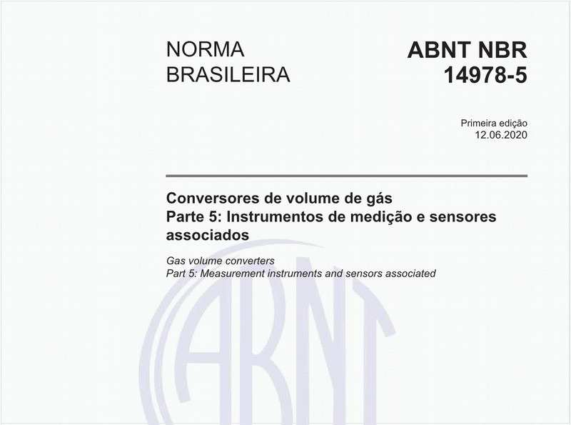 Conversores de volume de gás - Parte 5: Instrumentos de medição e sensores associados