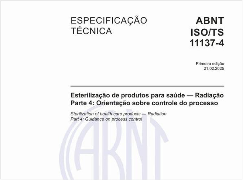 Esterilização de produtos para saúde - Radiação - Parte 4: Orientação sobre controle do processo