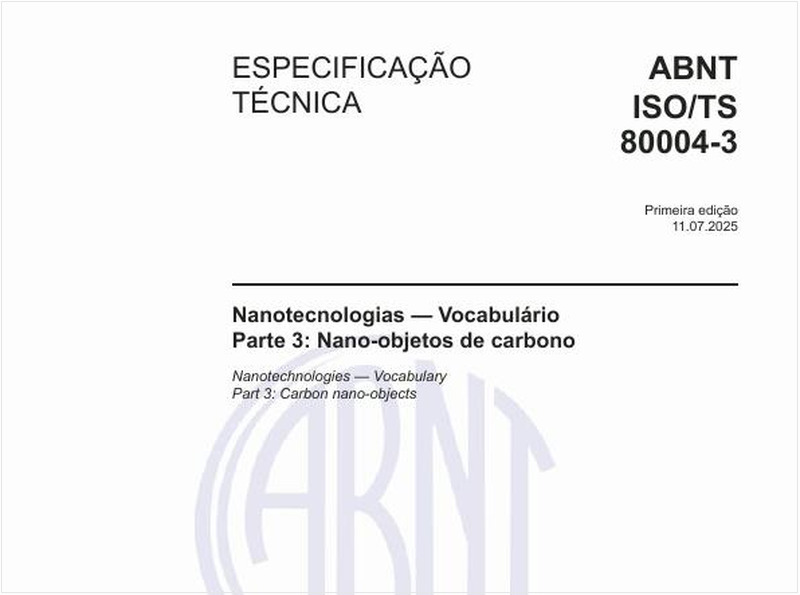 Nanotecnologias — Vocabulário - Parte 3: Nano-objetos de carbono