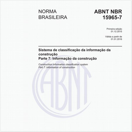 Sistema de classificação da informação da construção - Parte 7: Informação da construção