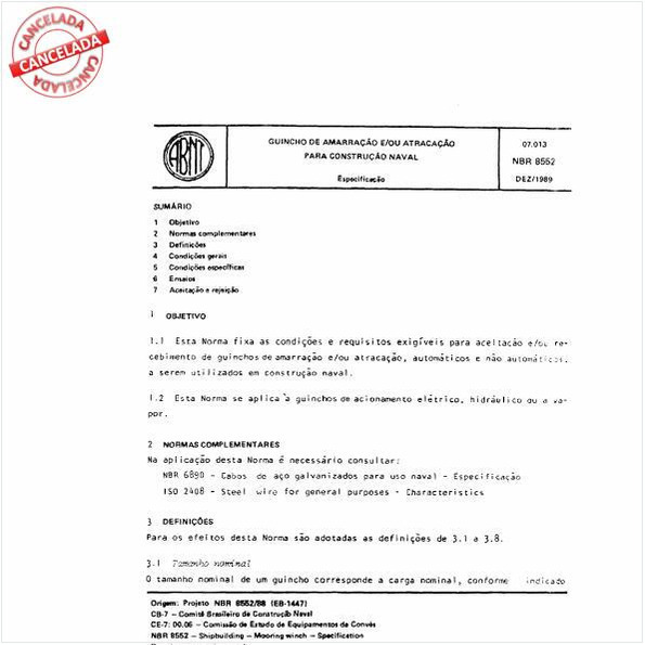 Guincho de amarração e/ou atracação para construção naval