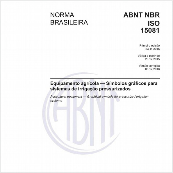 Equipamento agrícola - Símbolos gráficos para sistemas de irrigação pressurizados