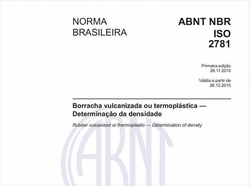 Borracha vulcanizada ou termoplástica - Determinação da densidade