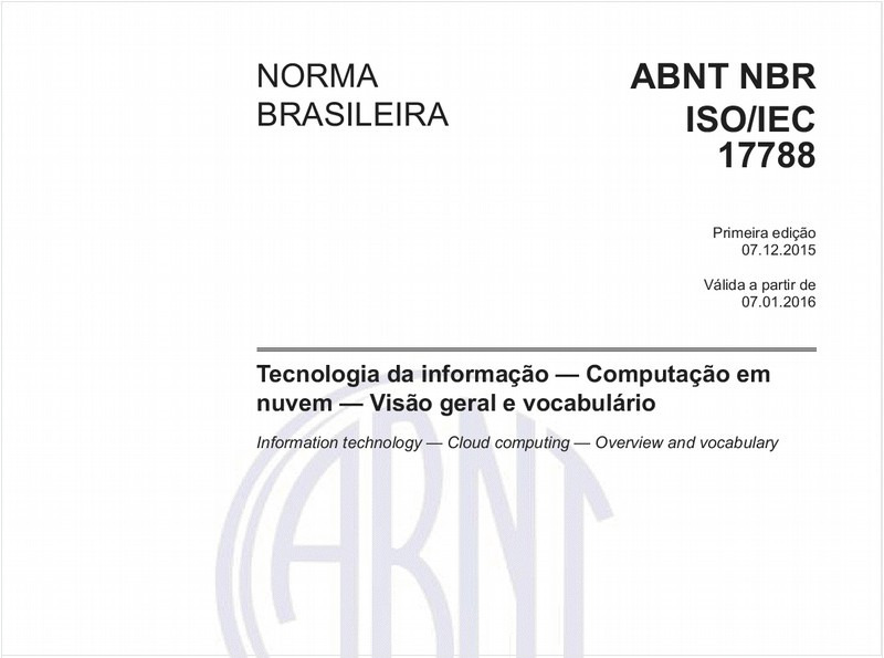 Tecnologia da informação - Computação em nuvem - Visão geral e vocabulário