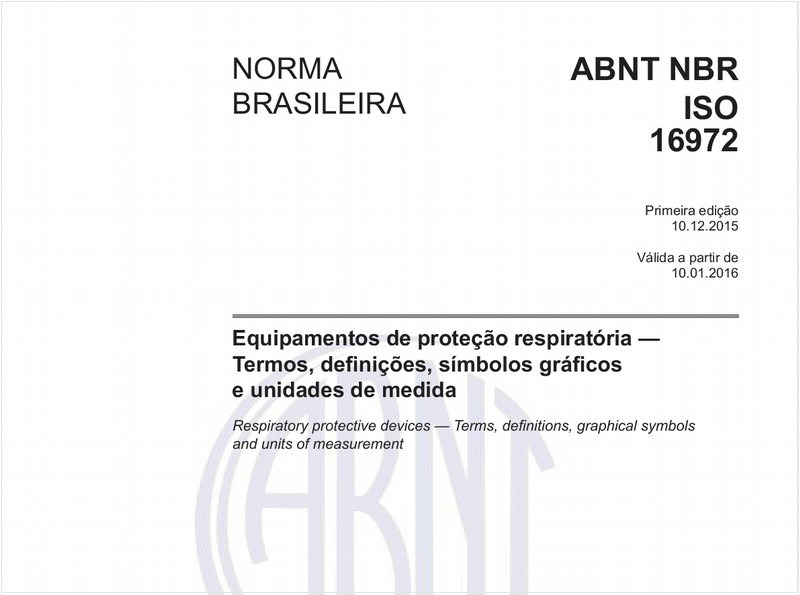 Equipamentos de proteção respiratória — Termos, definições, símbolos gráficos e unidades de medida
