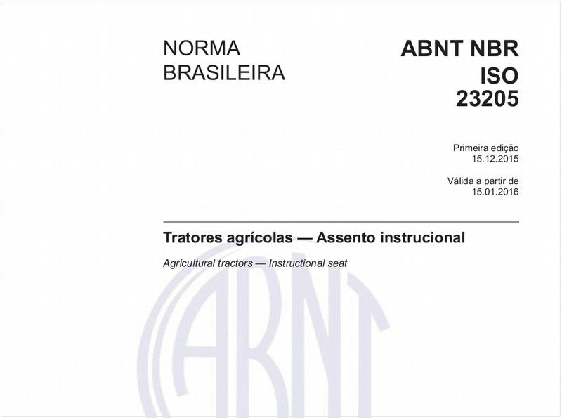 Tratores agrícolas - Assento instrucional