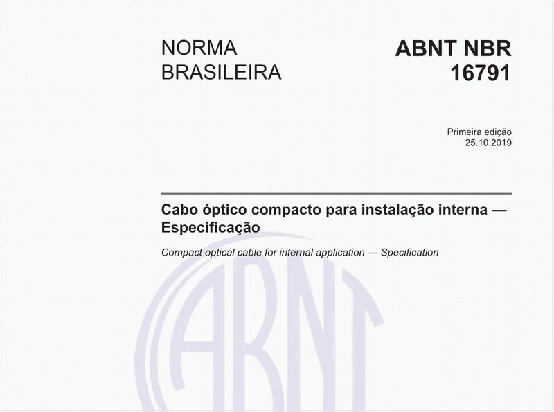 Cabo óptico compacto para instalação interna — Especificação
