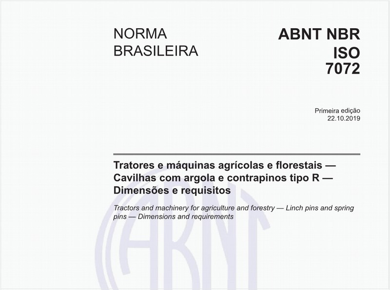 Tratores e máquinas agrícolas e florestais - Cavilhas com argola e contrapinos tipo R - Dimensões e requisitos