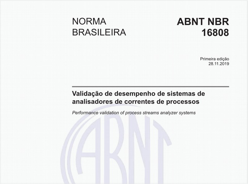 Validação de desempenho de sistemas de analisadores de correntes de processos