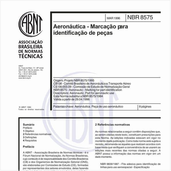 Aeronáutica - Marcação para identificação de peças