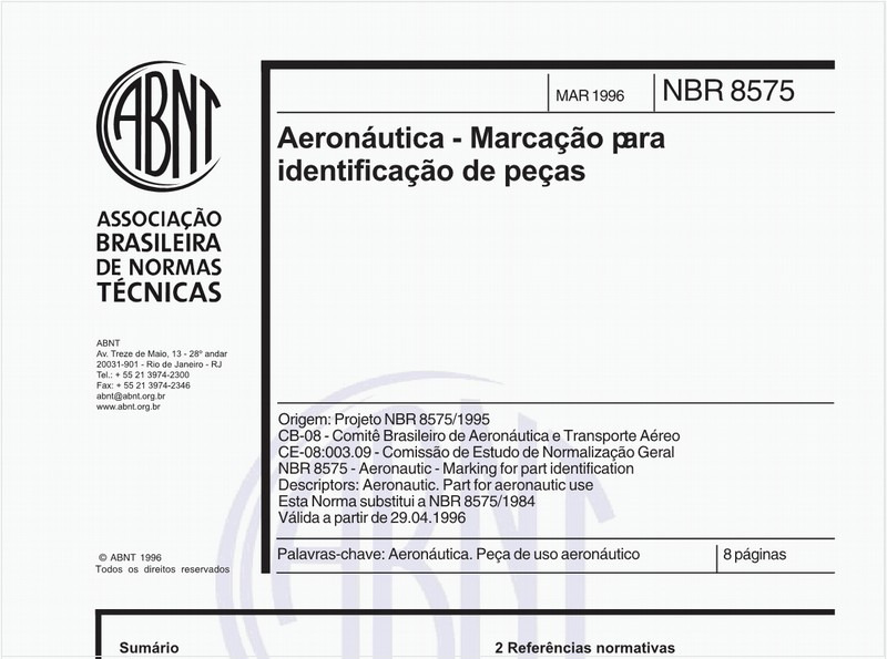 Aeronáutica - Marcação para identificação de peças