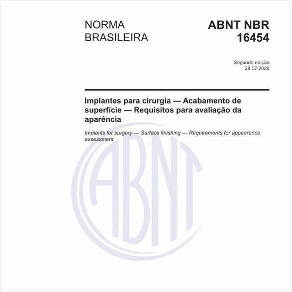Implantes para cirurgia — Acabamento de superfície — Requisitos para avaliação da aparência