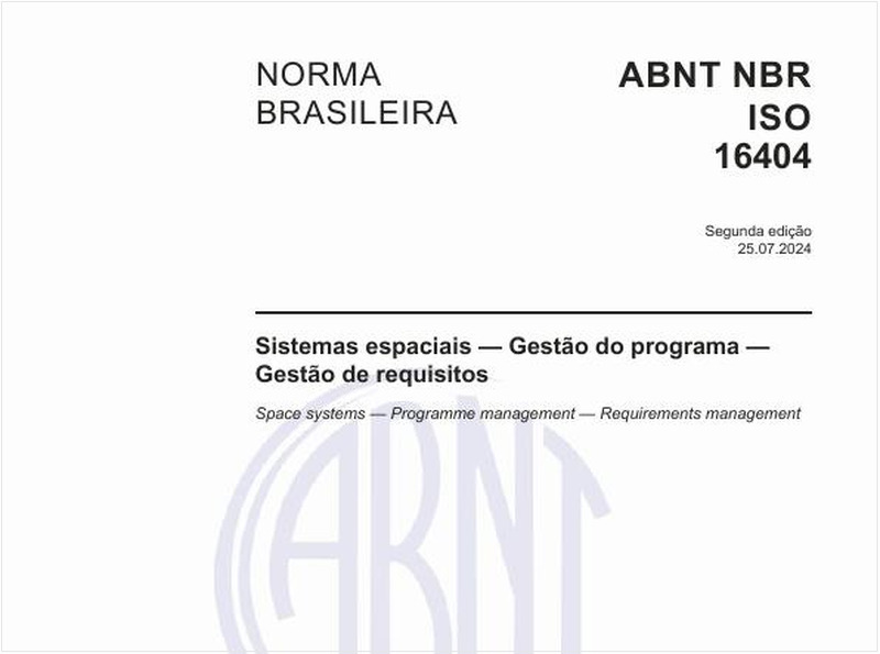 Sistemas espaciais — Gestão do programa — Gestão de requisitos