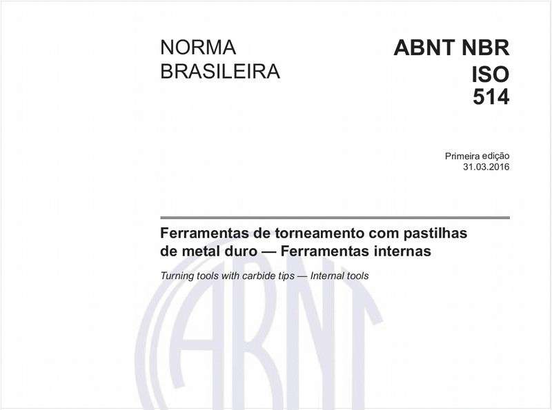 Ferramentas de torneamento com pastilhas de metal duro — Ferramentas internas