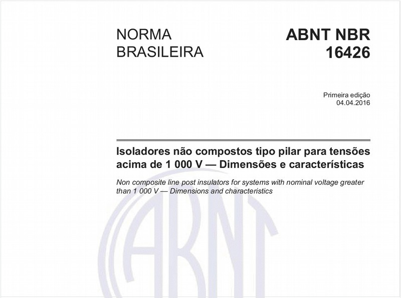 Isoladores não compostos tipo pilar para tensões acima de 1 000 V — Dimensões e características