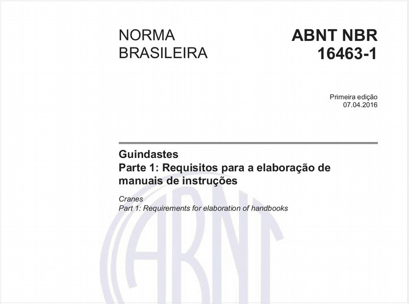 Guindastes - Parte 1: Requisitos para a elaboração de manuais de instruções