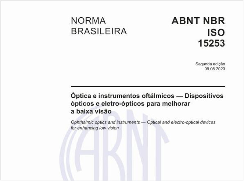 Óptica e instrumentos oftálmicos — Dispositivos ópticos e eletro-ópticos para melhorar a baixa visão