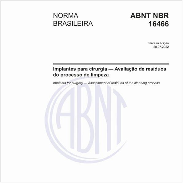 Implantes para cirurgia - Avaliação de resíduos do processo de limpeza