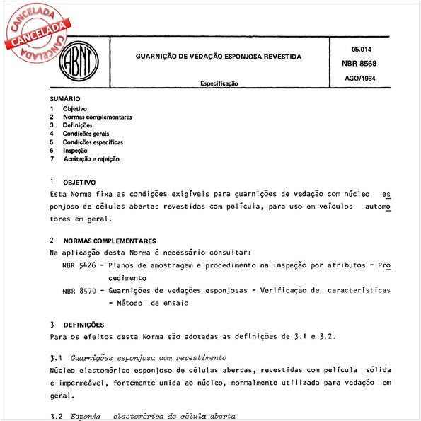 Guarnição de vedação esponjosa revestida