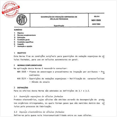 Guarnição de vedação esponjosa de células fechadas