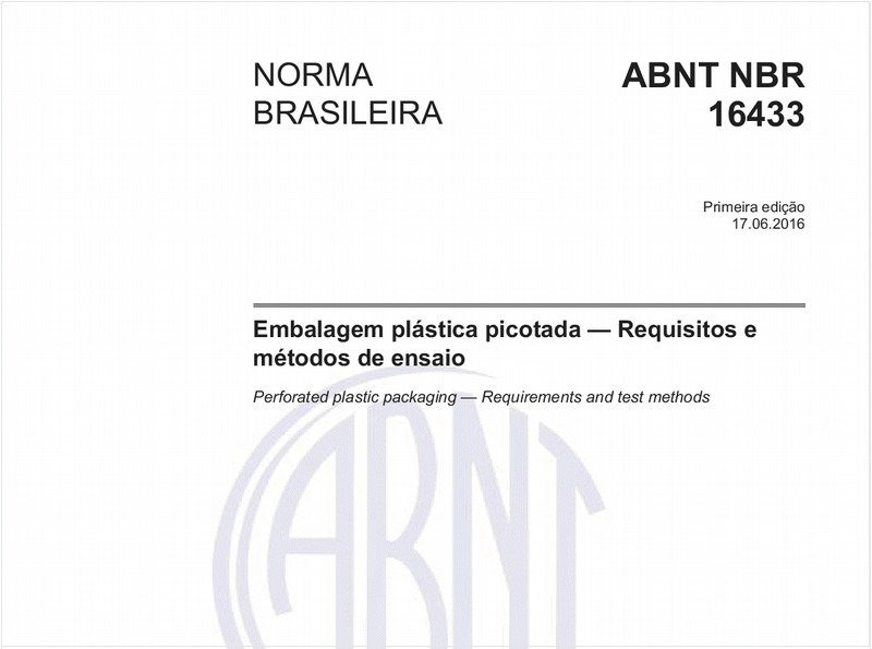 Embalagem plástica picotada - Requisitos e métodos de ensaio