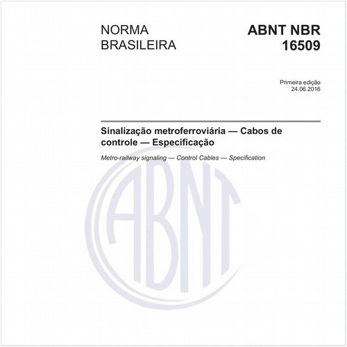Sinalização metroferroviária - Cabos de controle - Especificação