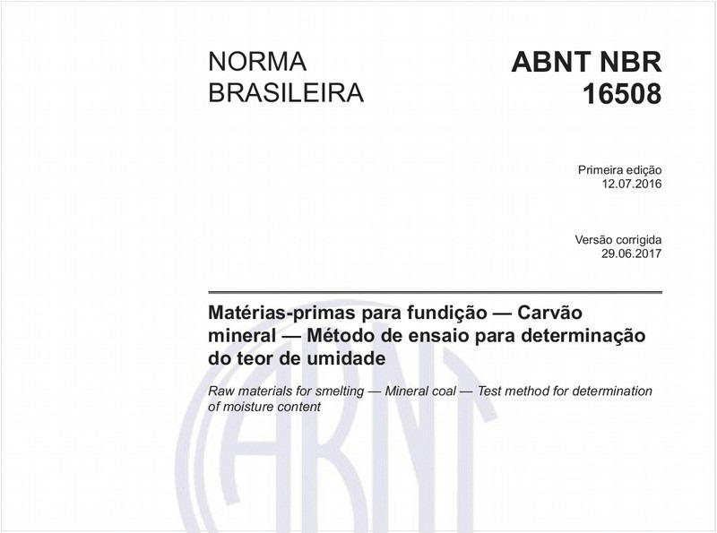 Carvão mineral - Teor de umidade - Método de ensaio