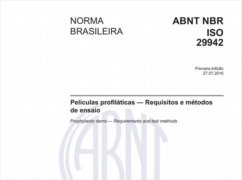 Películas profiláticas - Requisitos e métodos de ensaio