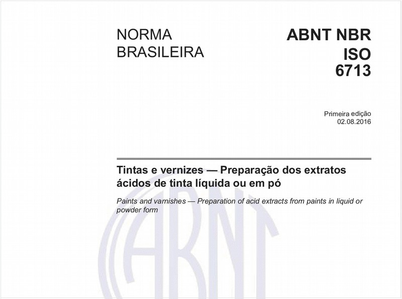Tintas e vernizes - Preparação dos extratos ácidos de tinta líquida ou em pó