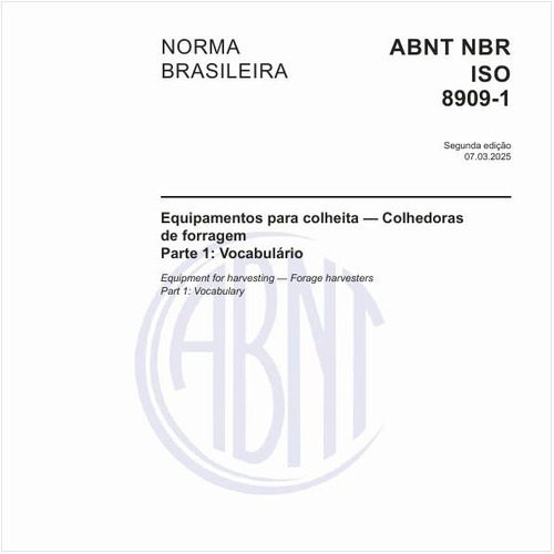 Equipamentos para colheita - Colhedoras de forragem - Parte 1: Vocabulário