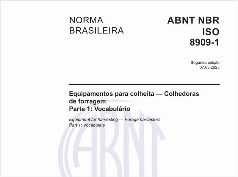 Equipamentos para colheita - Colhedoras de forragem - Parte 1: Vocabulário