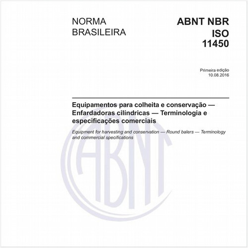 Equipamentos para colheita e conservação - Enfardadoras cilíndricas - Terminologia e especificações comerciais