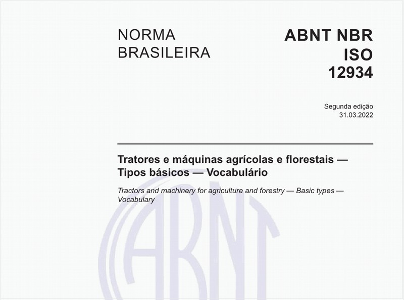 Tratores e máquinas agrícolas e florestais - Tipos básicos - Vocabulário