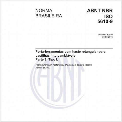 Porta-ferramentas com haste retangular para pastilhas intercambiáveis - Parte 9: Tipo L