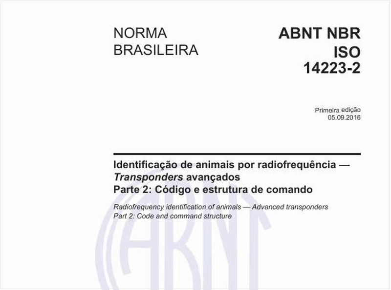Identificação de animais por radiofrequência - Transponders avançados - Parte 2: Código e estrutura de comando