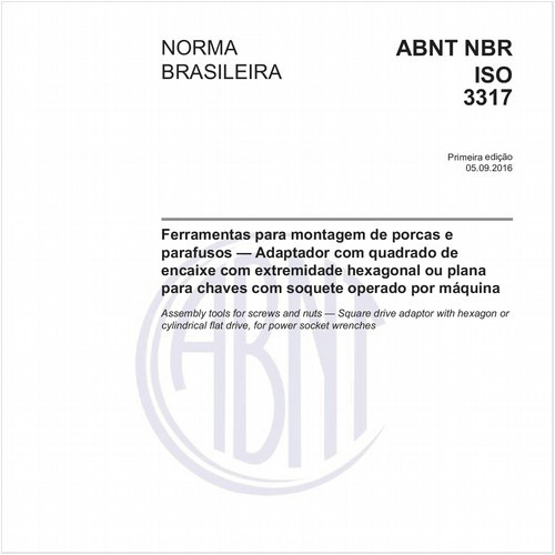 Ferramentas para montagem de porcas e parafusos - Adaptador com quadrado de encaixe com extremidade hexagonal ou plana para chaves com soquete operado por máquina