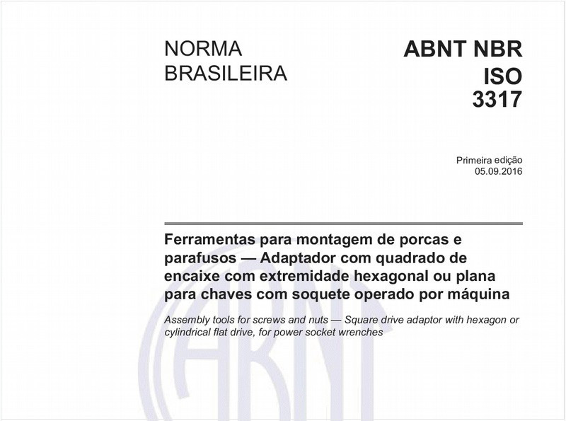 Ferramentas para montagem de porcas e parafusos - Adaptador com quadrado de encaixe com extremidade hexagonal ou plana para chaves com soquete operado por máquina