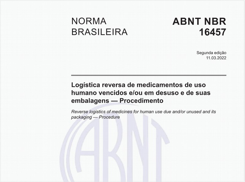 Logística reversa de medicamentos de uso humano vencidos e/ou em desuso e de suas embalagens - Procedimento