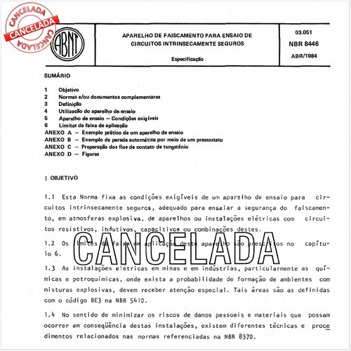 Aparelho de faiscamento para ensaio de circuitos intrinsecamente seguros