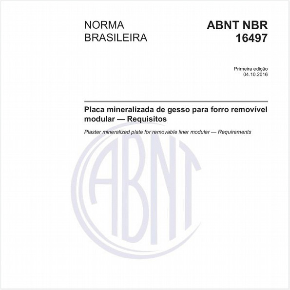 Placa mineralizada de gesso para forro removível modular — Requisitos