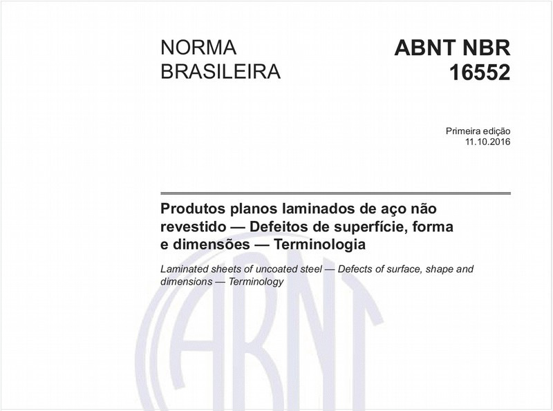 Produtos planos laminados de aço não revestido — Defeitos de superfície, forma e dimensões — Terminologia