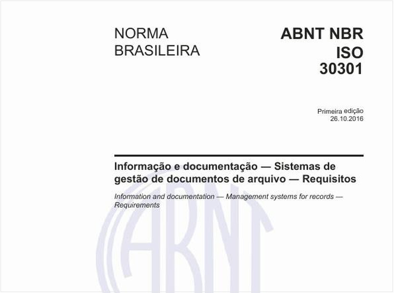 Informação e documentação - Sistemas de gestão de documentos de arquivo - Requisitos
