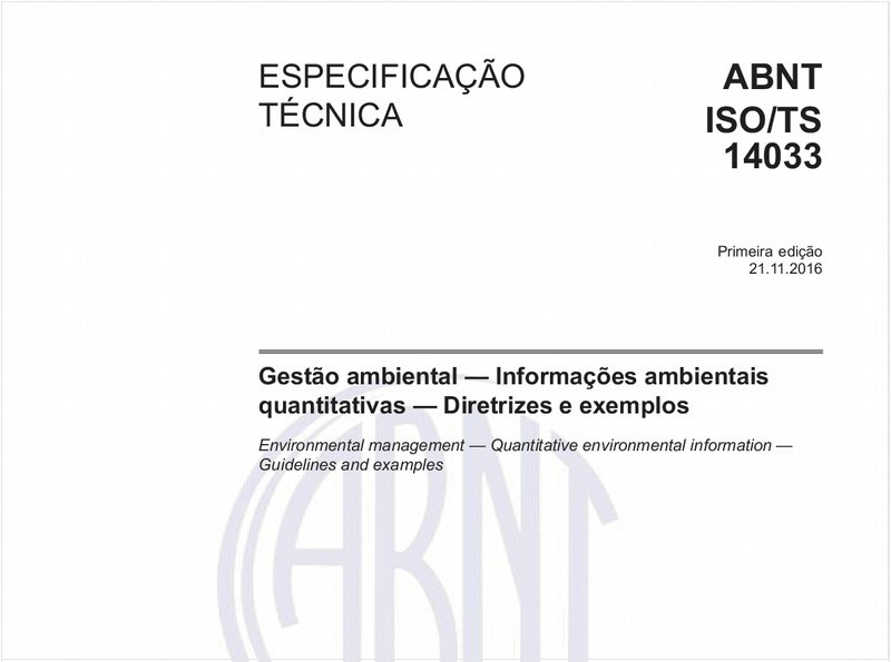 Gestão ambiental - Informações ambientais quantitativas - Diretrizes e exemplos