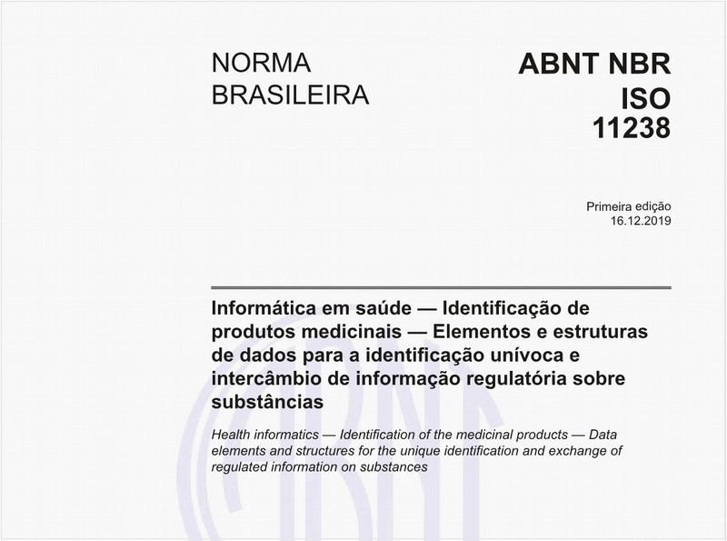 Informática em saúde - Identificação de de dados para a identificação unívoca e intercâmbio de informação regulatória sobre substâncias