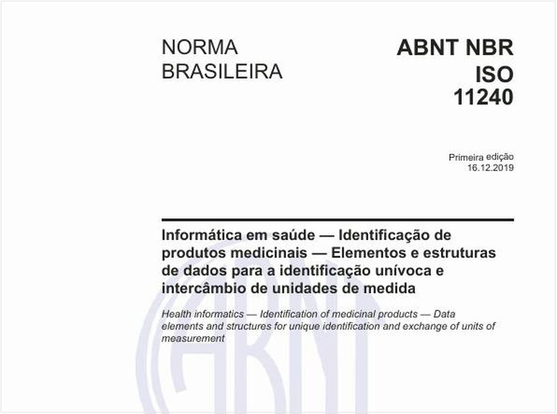 Informática em saúde - Identificação de de dados para a identificação unívoca e intercâmbio de unidades de medida